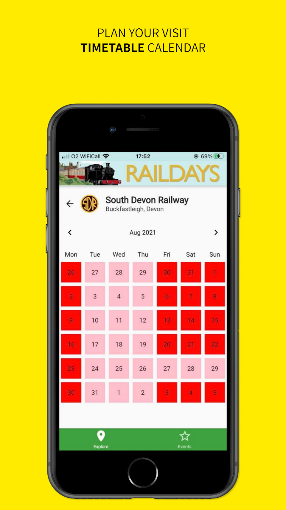 Raildays app screenshot